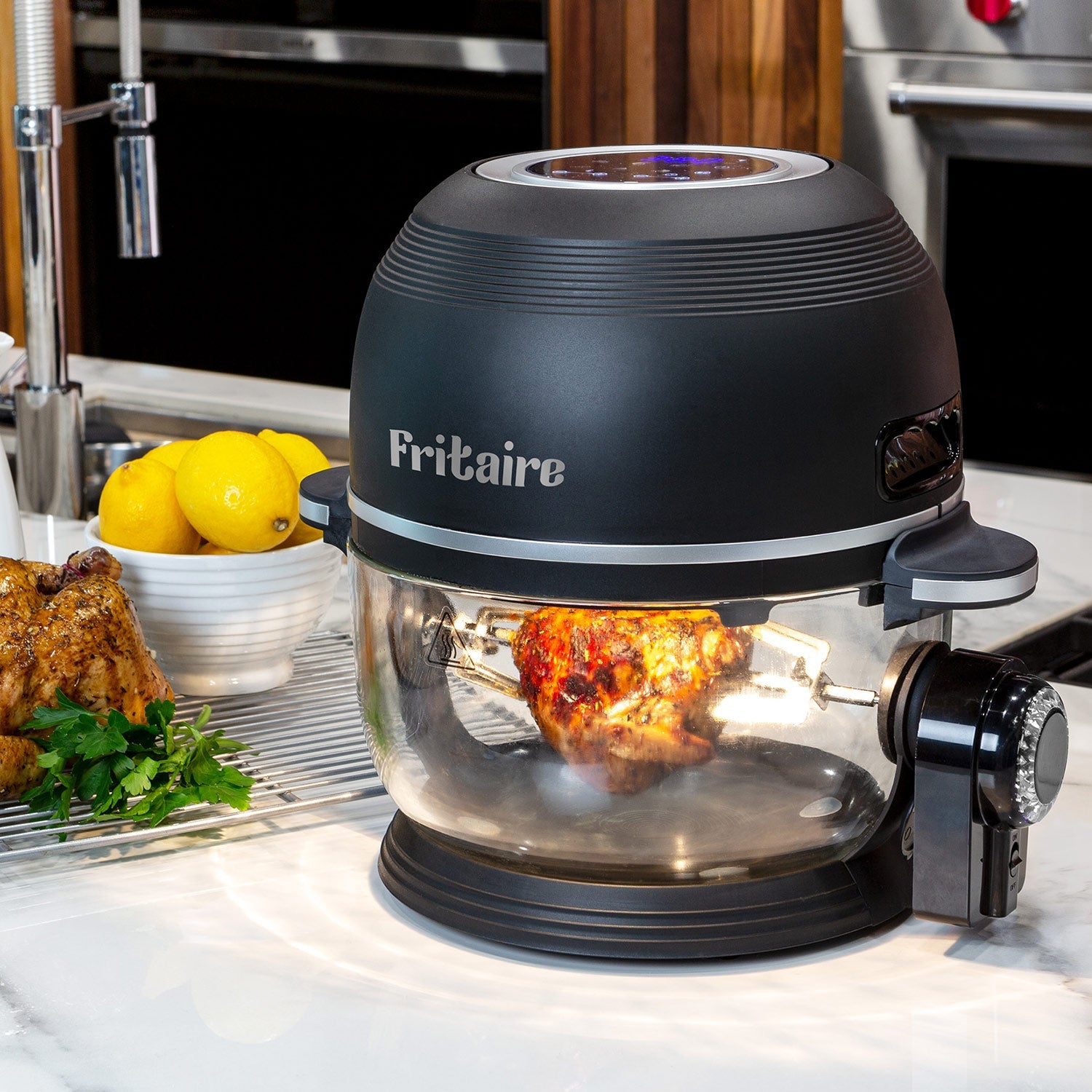 Black Self-Cleaning Transparent Air Fryer