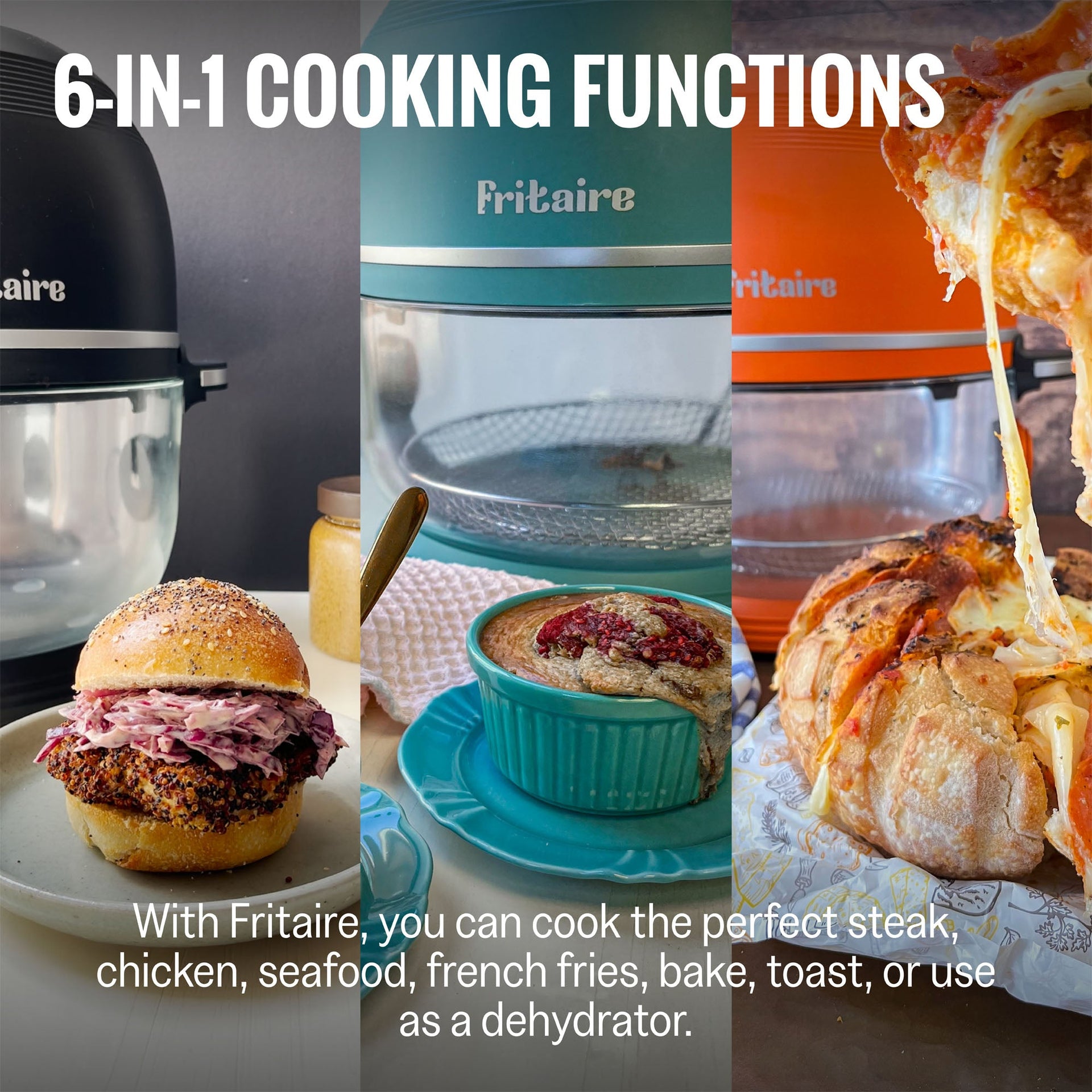 Fritaire, Self-Cleaning and BPA Free Glass Bowl Air Fryer, White ...